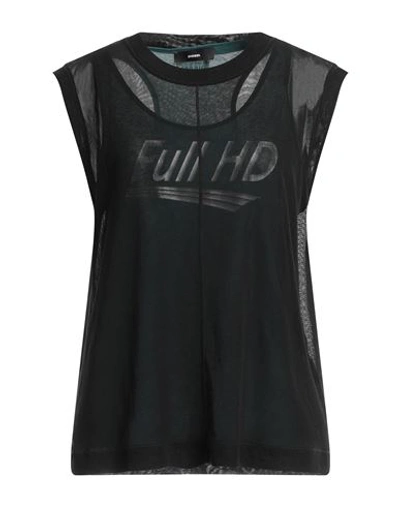 Diesel Woman Tank Top Black Size M Polyester