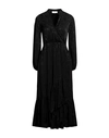 Closet Woman Midi Dress Black Size 12 Viscose In Black