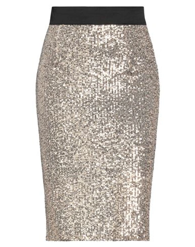 Think Woman Mini Skirt Gold Size L Polyester In Gold