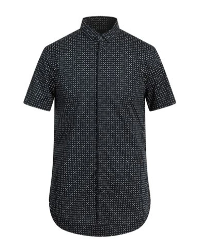 Armani Exchange Man Shirt Midnight Blue Size Xl Cotton, Elastane