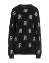 JOHN RICHMOND JOHN RICHMOND WOMAN SWEATER BLACK SIZE L NYLON, MOHAIR WOOL, ALPACA WOOL