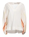 Devotion Twins Woman Blouse Beige Size M Cotton In Beige