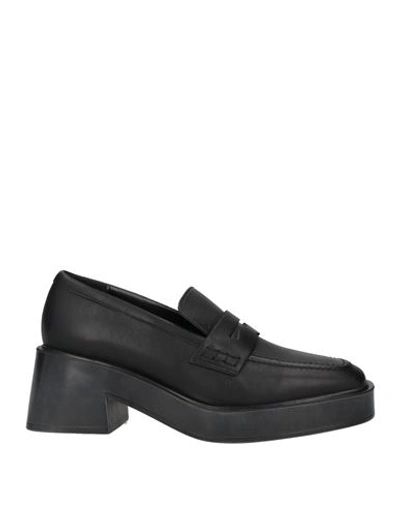Lorenzo Mari Woman Loafers Black Size 10 Soft Leather