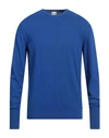 Molo Eleven Man Sweater Bright Blue Size S Alpaca Wool, Nylon