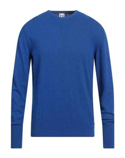 Molo Eleven Man Sweater Bright Blue Size S Alpaca Wool, Nylon