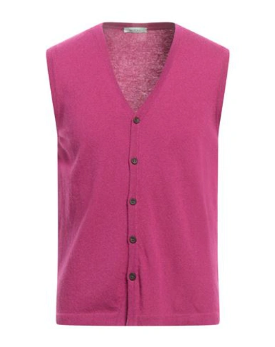 Block23 Man Cardigan Mauve Size M Wool, Viscose, Recycled Polyacrylic, Cashmere In Purple