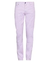 JACOB COHЁN JACOB COHЁN MAN PANTS LIGHT PURPLE SIZE 35 COTTON, ELASTANE