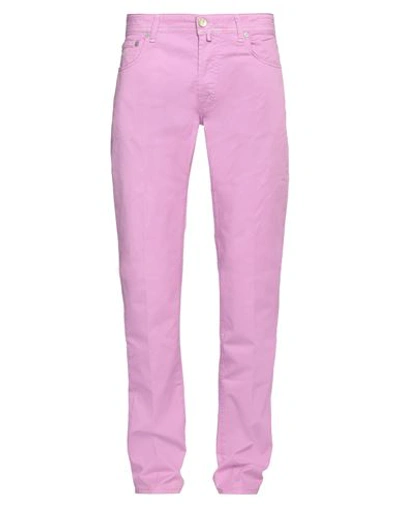 Jacob Cohёn Man Pants Pink Size 31 Cotton, Elastane In Pink