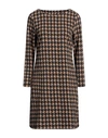 Philly Firenze Woman Mini Dress Sand Size 6 Polyester, Cotton, Polyamide, Elastane In Beige