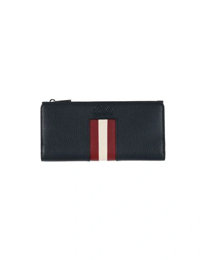 Bally Woman Wallet Navy Blue Size - Soft Leather In Navy Blue