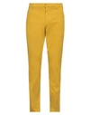 Dondup Man Pants Mustard Size 36 Cotton, Elastane In Yellow