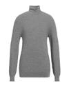 Irish Crone Man Turtleneck Grey Size 3xl Virgin Wool In Grey