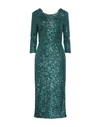 Dixie Woman Midi Dress Deep Jade Size Xs Polyester, Elastane In Green
