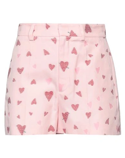 Red Valentino Fil Coupé Cotton-twill Shorts In Pink