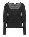 Ballantyne Woman Sweater Black Size 8 Wool, Viscose, Polyester, Cashmere, Silk