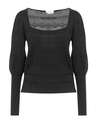 Ballantyne Woman Sweater Black Size 6 Wool, Viscose, Polyester, Cashmere, Silk