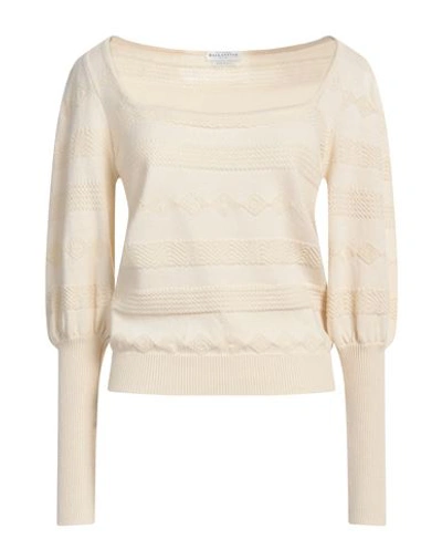 Ballantyne Woman Sweater Cream Size 6 Wool, Viscose, Polyester, Cashmere, Silk In White