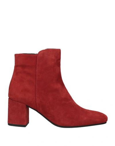 Paola Ferri Woman Ankle Boots Brick Red Size 10 Soft Leather