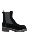 Emporio Armani Woman Ankle Boots Black Size 7.5 Viscose, Cupro, Polyester, Rubber In Black