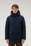 Woolrich Lined Lightweight Cotton Blend Utility Jacket In Melton Blue
