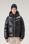 Woolrich Down Jacket Hood Zip Pockets In Black
