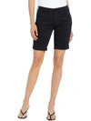 Nydj Ella Floral Print Side Slit Bermuda Shorts In Black