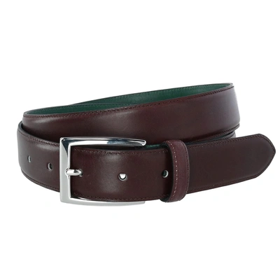 Crookhorndavis The Edward Slim Calfskin Leather Belt In Black