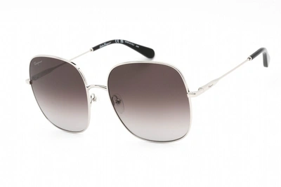 Ferragamo Sf300s 041 Rectangular Sunglasses 59 Mm In Silver