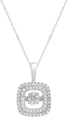 Max + Stone Dancing Diamond Beloved Brilliance Pendant Necklace In 925 Sterling Silver (1/5 Ct) With 18 Inch Cha In White