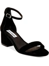Steve Madden Ireneew Womens Suede Ankle Strap Heel Sandals In Black