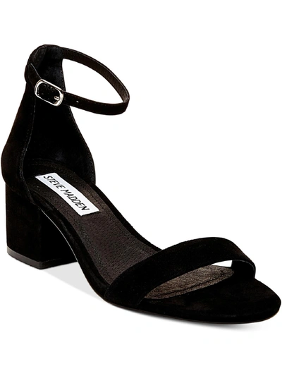 Steve Madden Ireneew Womens Suede Ankle Strap Heel Sandals In Black Suede
