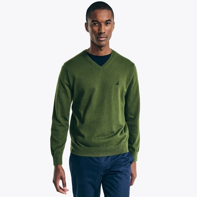 Nautica Mens Navtech V-neck Sweater In Green