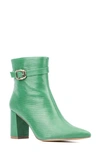 New York And Company Edena Lizard Embossed Bootie In Green Lizard