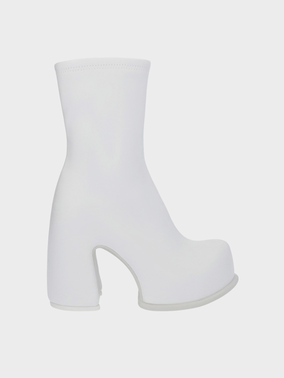 Charles & Keith Pixie Platform Ankle Boots In White