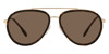 Burberry Oliver 59mm Aviator Sunglasses In Brown / Dark / Gold / Olive