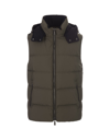 Moorer Hooded Quilted Down Jackets With Side Zip Pockets In Marrone