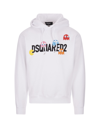 DSQUARED2 WHITE PAC-MAN COOL HOODIE