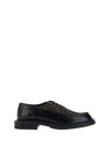 Fendi Black Leather Lace-ups In Tabacco/nero