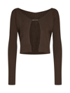 Jacquemus Cardigan In Dark Brown