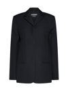 Jacquemus Caraco Raw-seam Single-breasted Blazer In Black