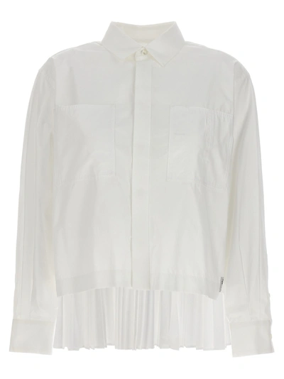 Sacai Pleated Back Shirt In White