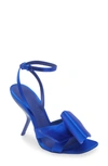 Ferragamo Helena Bow Ankle-strap Sandals In Electric Blue