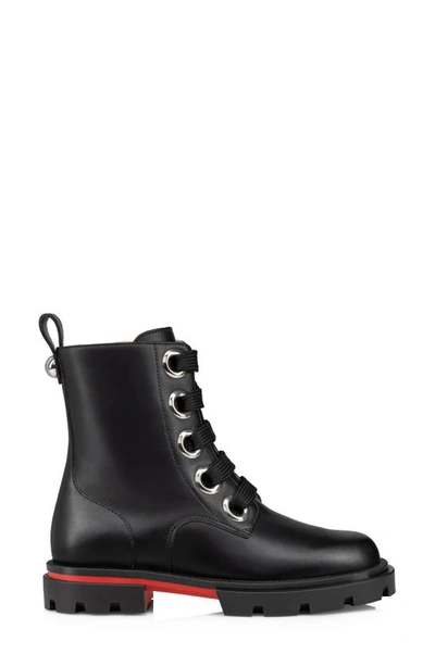 Christian Louboutin Girl's Montana Calf Leather Lace-up Boots, Toddlers/kids In Black