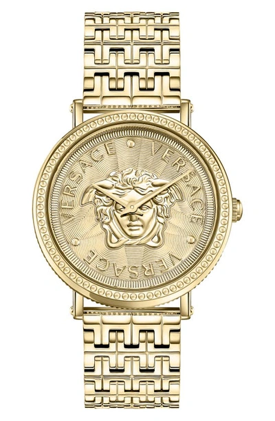 Versace Women's Swiss V-dollar Gold Ion Plated Bracelet Watch 37mm In Multi