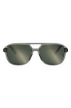 Dior In N1i 57mm Navigator Sunglasses In Grey Smoke Mirror