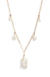 SET & STONES CATALINA FRESHWATER PEARL PAPER CLIP NECKLACE