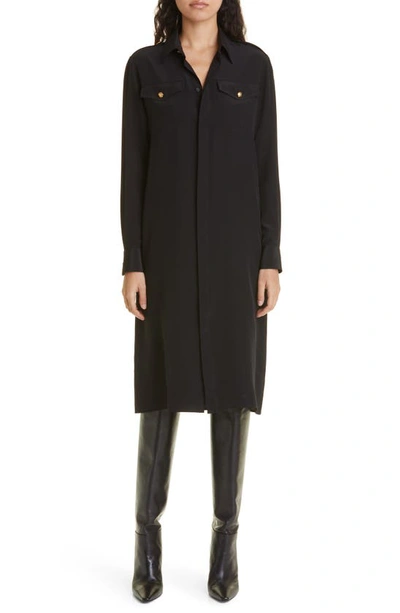 Nili Lotan Adelaide Silk Shirt Dress In Black