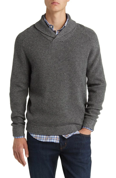 Peter Millar Midland Wool Blend Sahwl Collar Sweater In Gale Grey
