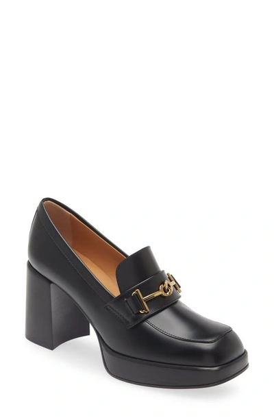 Tod's Embellished Platform Leather Loafers In Black