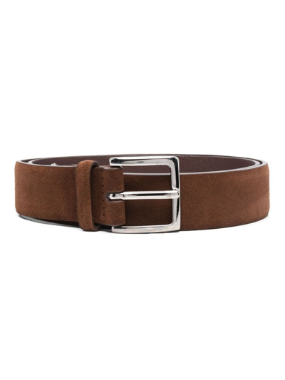 Orciani Buckle-fastening Suede Belt In Brown